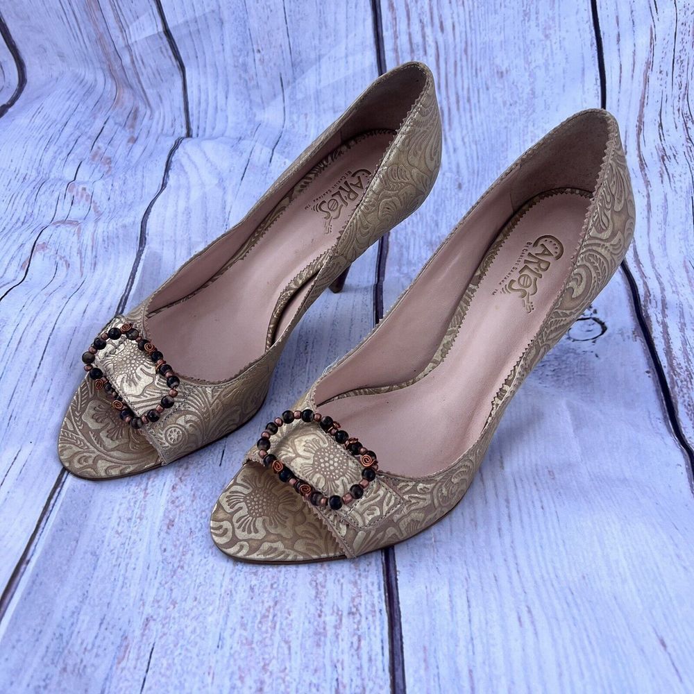 Vintage Carlos Santana heels Size 9.5 Romantic Old Rose‎ Gold